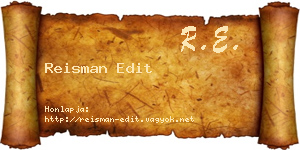 Reisman Edit névjegykártya